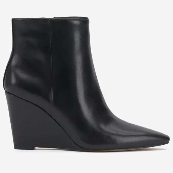 Vince Camuto Black Wedge Ankle Boots 9.5 Medium Width NWT - Picture 2 of 15